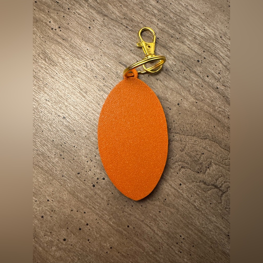 Orange Football Keychain - Picture 2 of 3